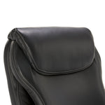 La-Z-Boy Hyland Ergonomic Bonded Leather Swivel Executive Chair, Black/Mahogany Wood (45779A)