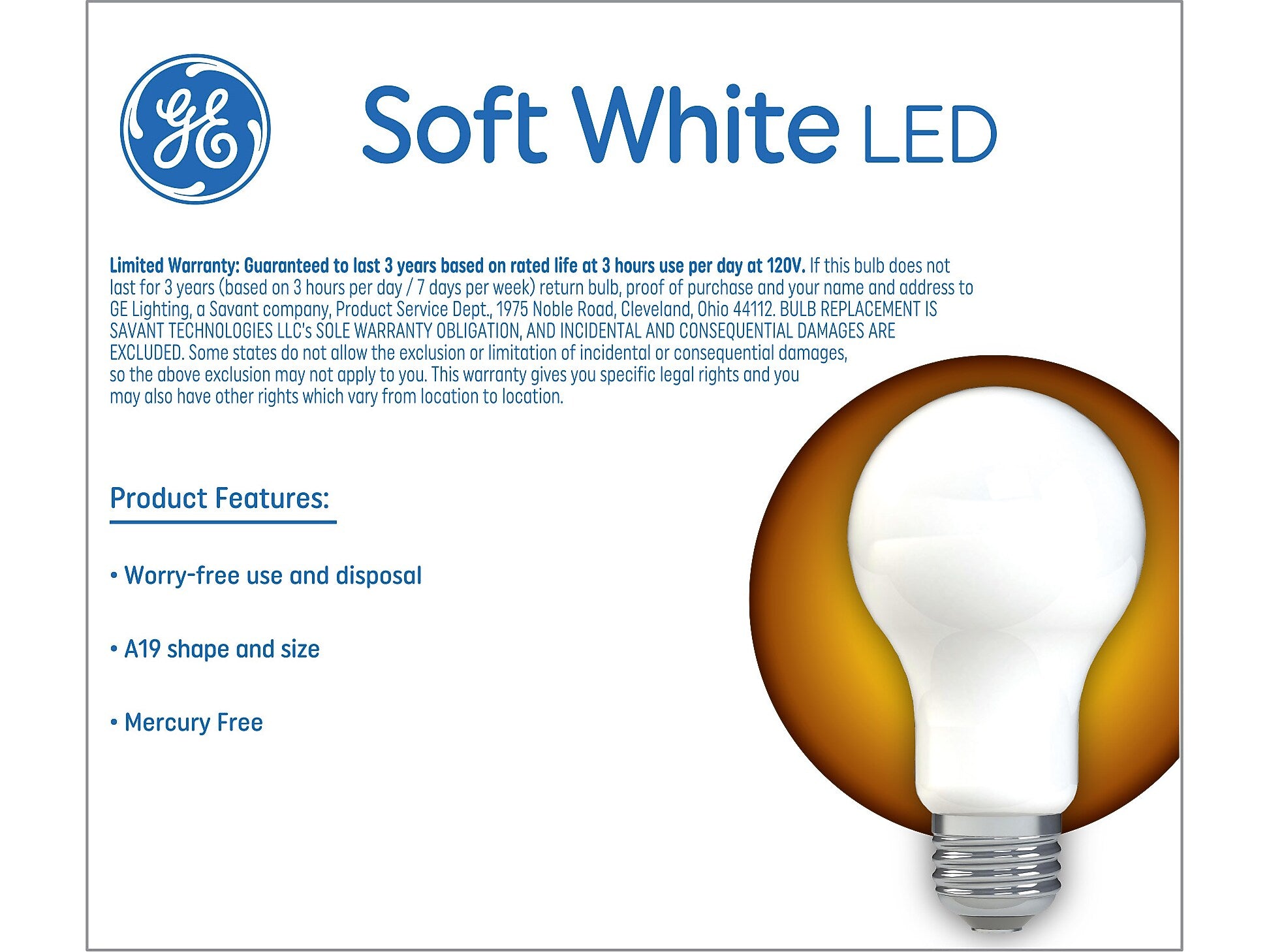 GE 9 Watt Soft White LED Bulb, 2/Pack (93109032)