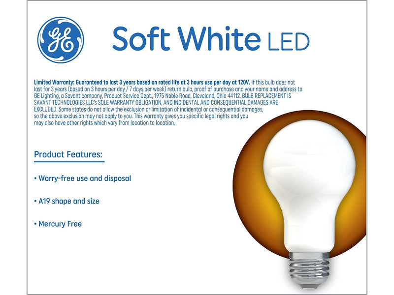GE 9 Watt Soft White LED Bulb, 2/Pack (93109032)
