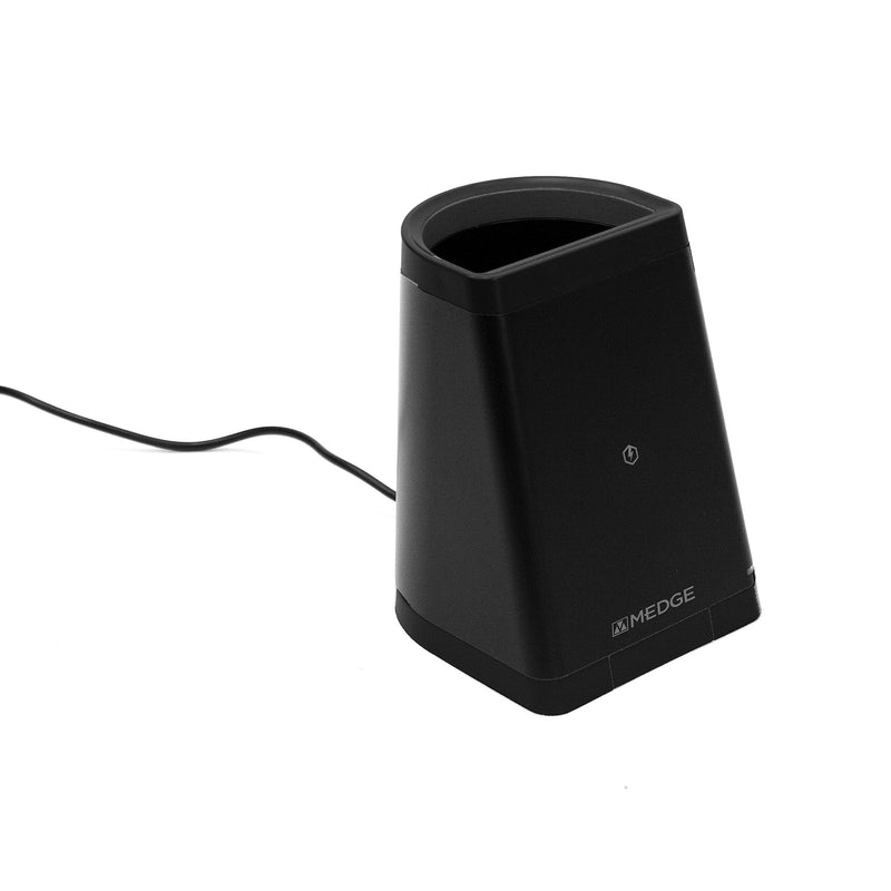 M-Edge Power Cup 5-Watt Wireless Charging Pen Cup and Stand, Magnetic USB to MicroUSB Charging Cable, Black (CH-PCP-P-B)
