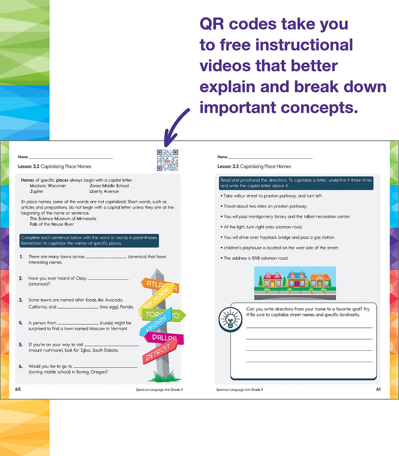 Carson-Dellosa Spectrum Language Arts Workbook, Grade 3