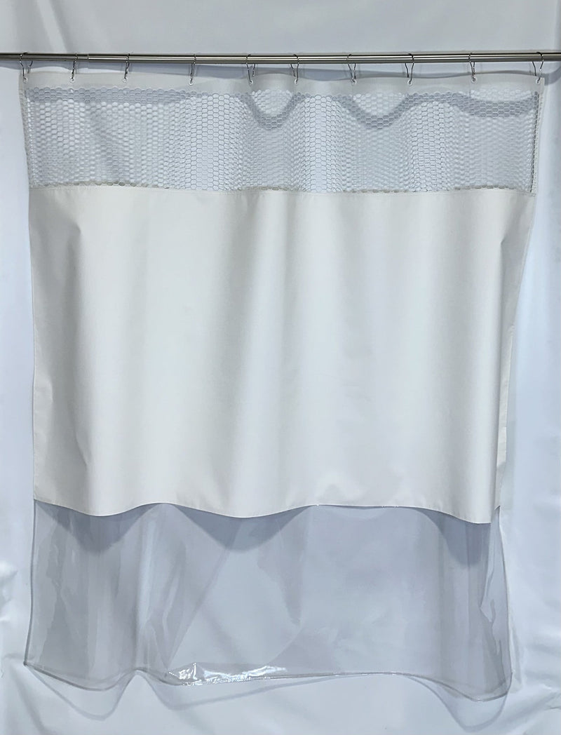 Gary Manufacturing PREA Compliant  70" x 72" Vinyl Shower Curtains, Grommets, White, 12/Case (STPSTDMHCFG)