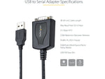 StarTech 3' USB-A to RS-232 Serial Adapter Cable, Male to Male, Black, Prolific Chip, COM Retention (1P3FPC-USB-SERIAL)