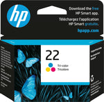 HP 22 Tri-Color Standard Yield Ink Cartridge, Prints Up to 165 Pages (C9352AN#140)