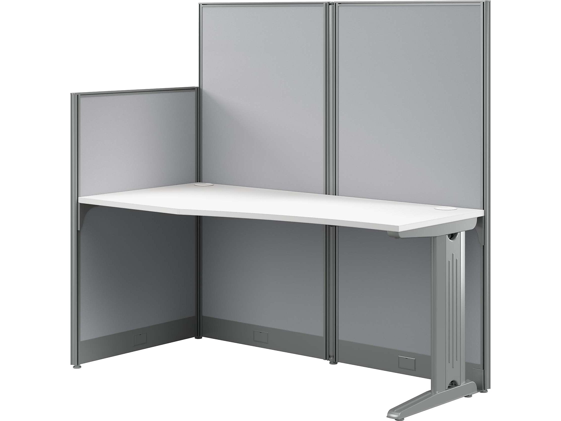 Bush Business Furniture Office in an Hour 63"H x 65"W Cubicle Panel Workstation, Pure White (WC36192-03K)