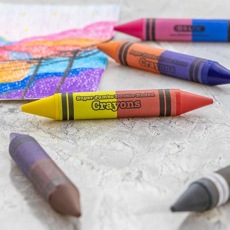 Bazic Double-Ended Jumbo Crayons, Assorted Colors, 6/Pack, 12 Packs/Bundle (BAZ2520-12)
