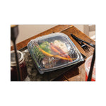Pactiv Evergreen EarthChoice Vented Dual Color Microwavable Hinged Lid Container, 66oz, Black/Clear, Plastic, 132/CT
