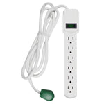 GoGreen Power 6 Outlet Surge Protector, 6' Cord, White (GG-16106MS)