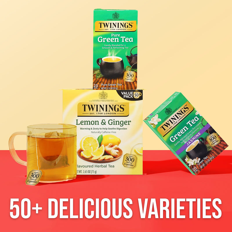 Twinings Green Tea Bags, 25/Box (TNA51732)