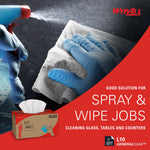 WypAll GeneralClean L10 Paper Cleaning Wipers, 10.25" x 9", White, 125 Wipers/Box, 18/Carton (05320)