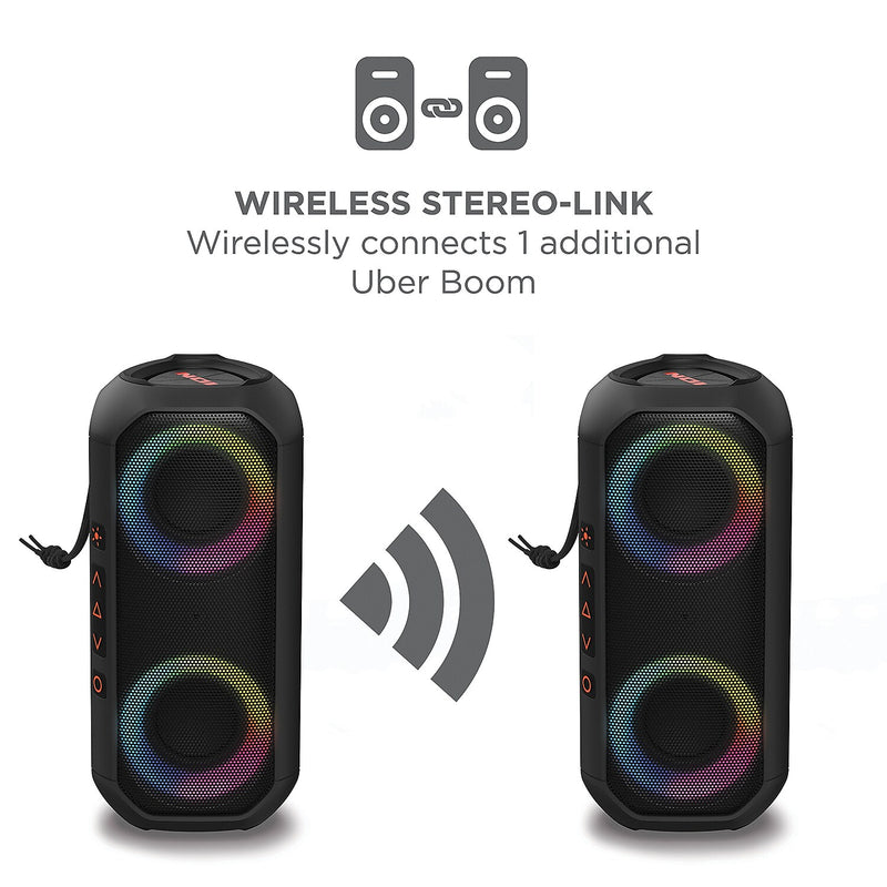 ION Uber Wireless Bluetooth Speaker with Speakerphone, Water Resistant, Black (UBERBOOMXUS)