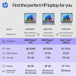 HP OmniBook 5 16" 2K Laptop, Copilot+ PC, AMD Ryzen AI 5 340, 16GB RAM, 512GB SSD, +16.75 Hour Battery, Windows 11 Home