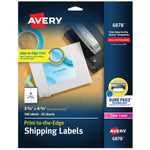Avery Print-to-the-Edge Color Laser Shipping Labels, 3-3/4" x 4-3/4", White, 100 Labels/Pack (6878)