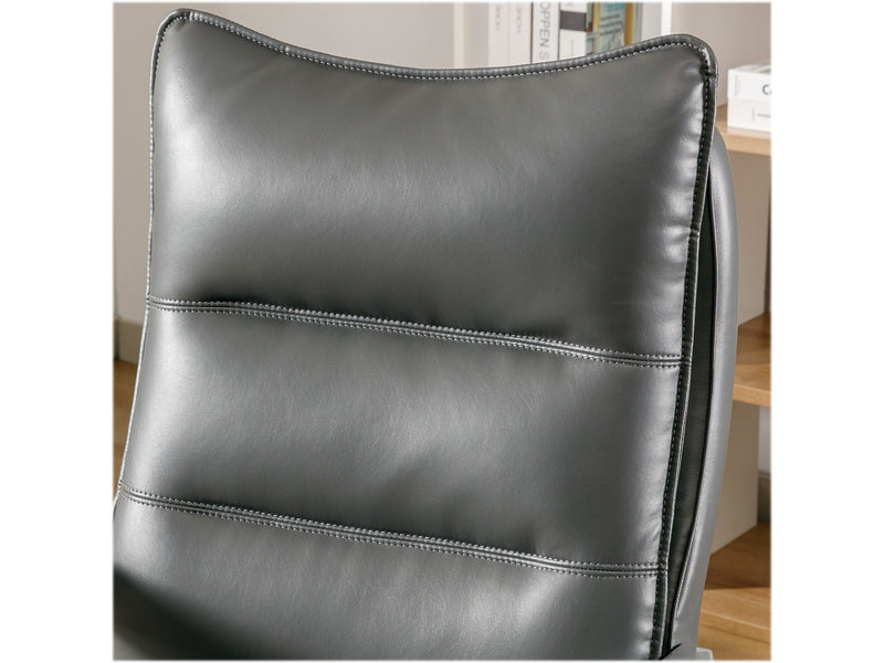 La-Z-Boy Jenkins Ergonomic Bonded Leather Executive Big & Tall Chair, 400 lb. Capacity, Gray (60075-GRY)