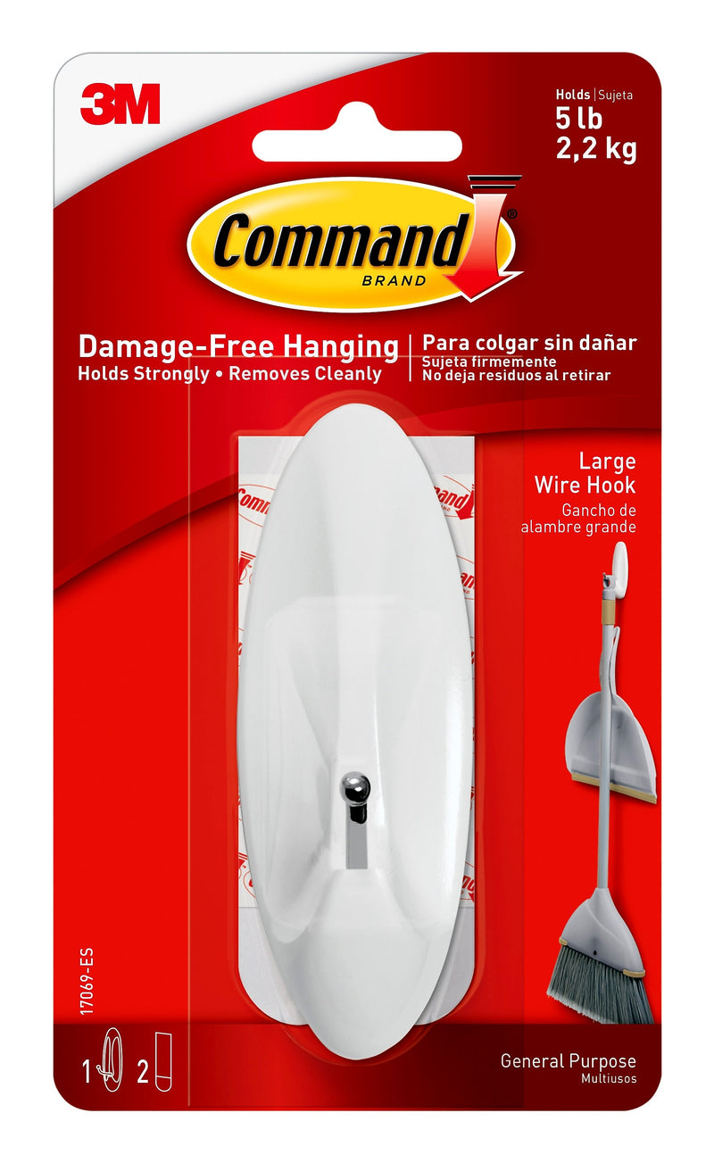 Command Large Wire Hook, 5 lb., White (17069-ES)
