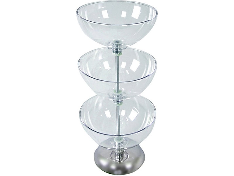 Azar 12"W 3-Tier Bowl Counter Display, Clear, Each (720312)