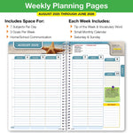 2025-2026 Global Printed Products White Brick 5.5" x 8.5" Academic Weekly & Monthly Planner,  Paper Cover