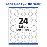 Avery Sure Feed Laser Round Labels, 1-2/3" Dia, White, 600 Labels/Pack (5293)