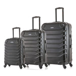 InUSA Endurance 3-Piece Hardside Spinner Carry-On Luggage Set, TSA Checkpoint Friendly, Black (IUENDSML-BLK)