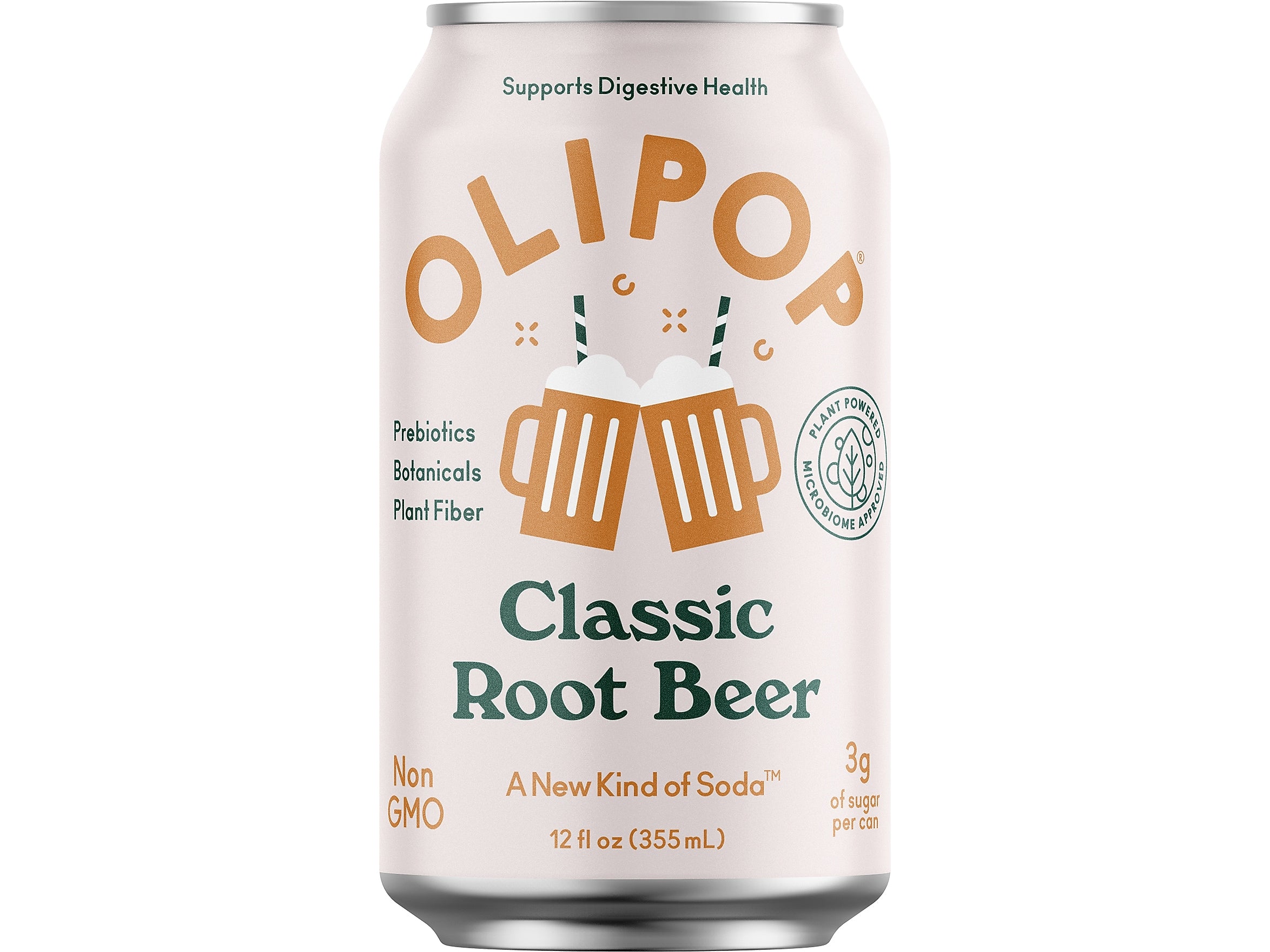 Olipop Prebiotic Classic Root Beer, Caffeine Free, 12 fl. oz., 12 Cans/Case (2886)