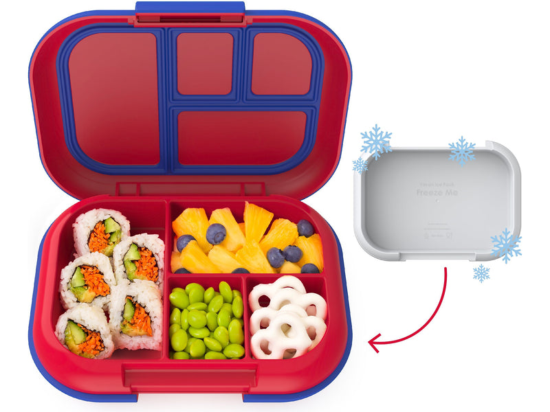 bentgo Chill Kids Bento Box, 4-Compartment, Red/Royal (BGOCHL-R)