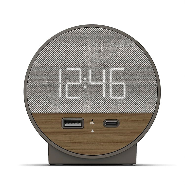 NonStop Station O Modern Alarm Clock, CharcoalWeave (NSO2-WFD)