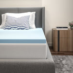 Flash Furniture Capri Comfortable Sleep Twin Size Cooling Gel Memory Foam Mattress Topper, Blue, 39" x 75.5" x 2" (MRM352T)