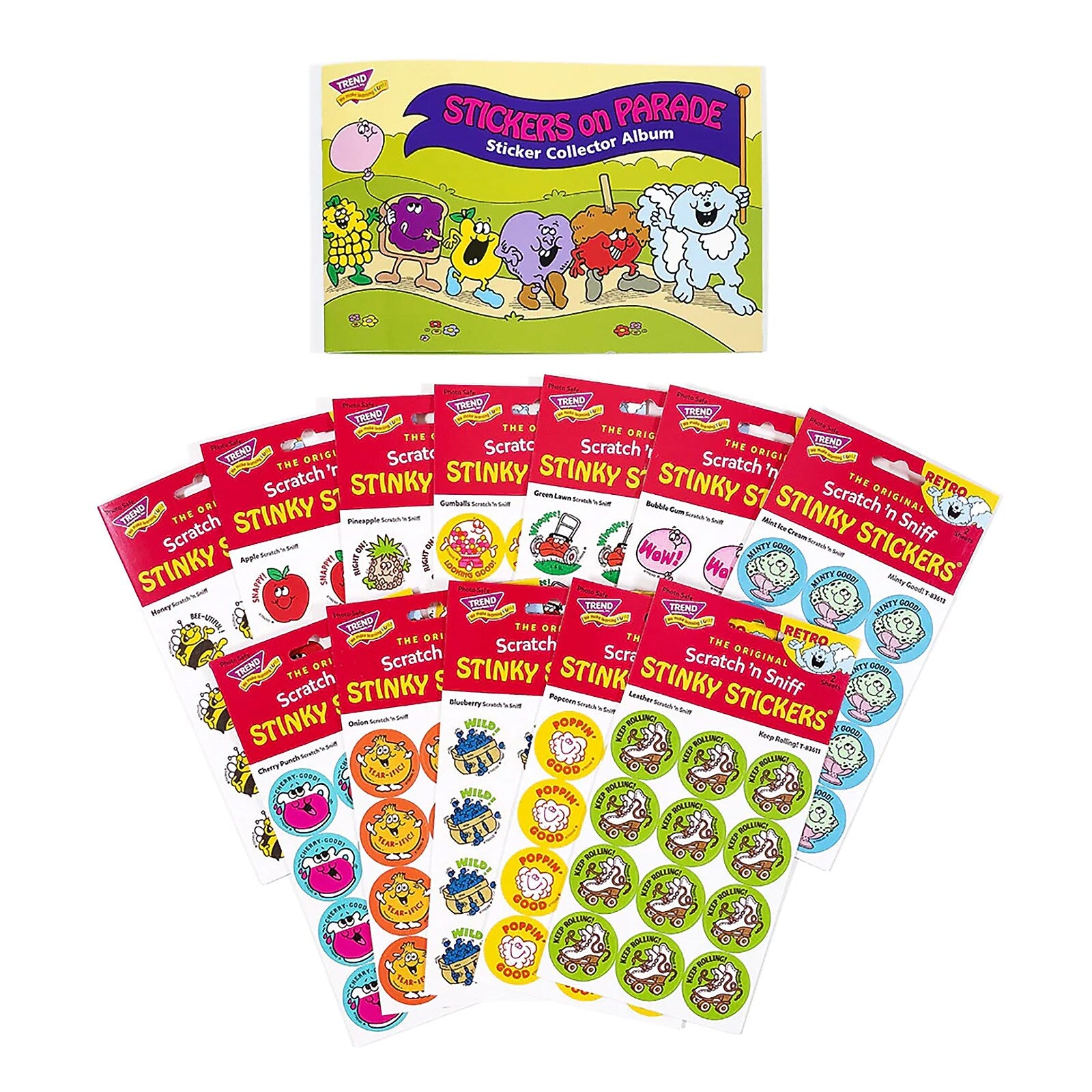 Trend Enterprises Scratch 'n Sniff Stickers & Album, Assorted Colors, 13/Pack (T-90944)