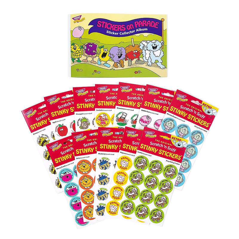 Trend Enterprises Scratch 'n Sniff Stickers & Album, Assorted Colors, 13/Pack (T-90944)