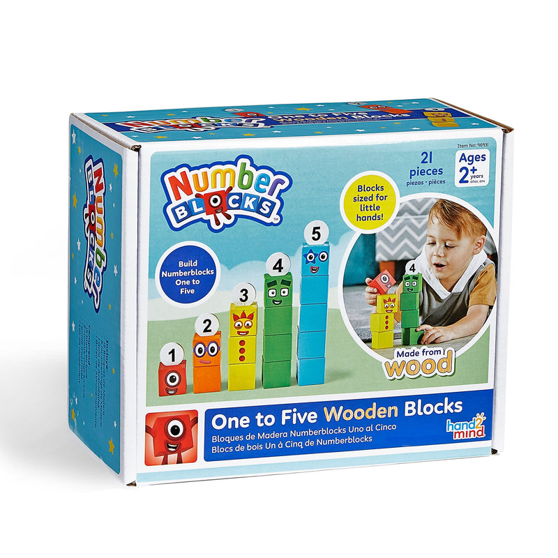hand2mind Numberblocks One to Five Wooden Blocks (96931)