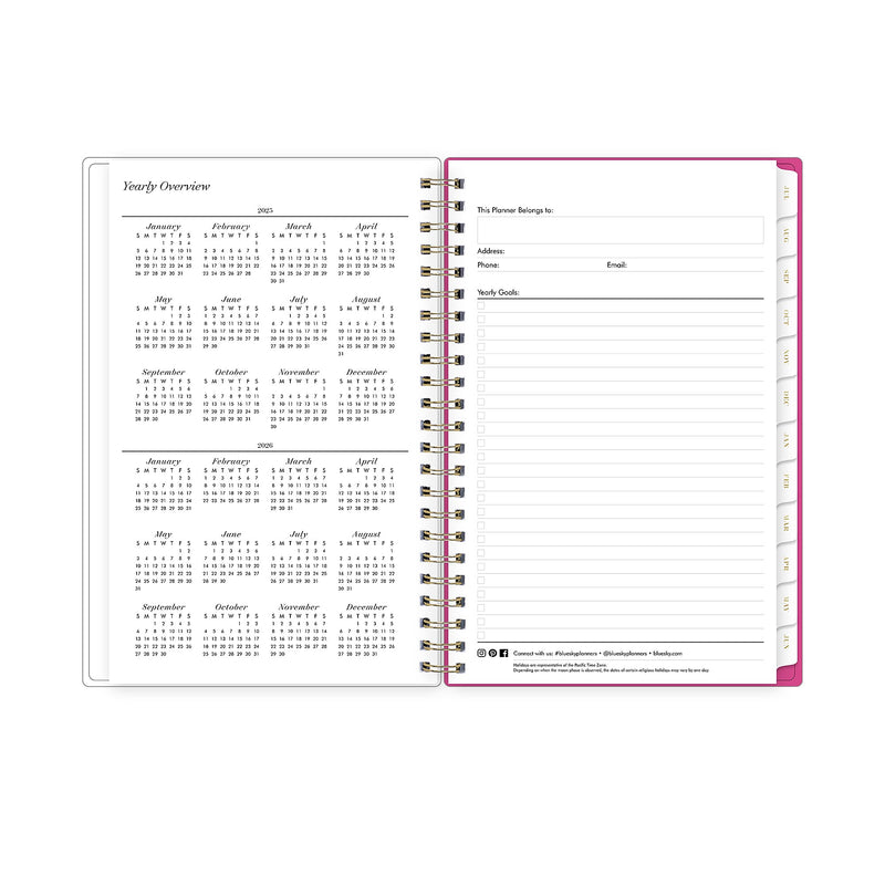 2025-2026 Blue Sky Sincerely Jules Helenora 5" x 8" Academic Weekly & Monthly Planner, Plastic Cover, Multicolored (155329)