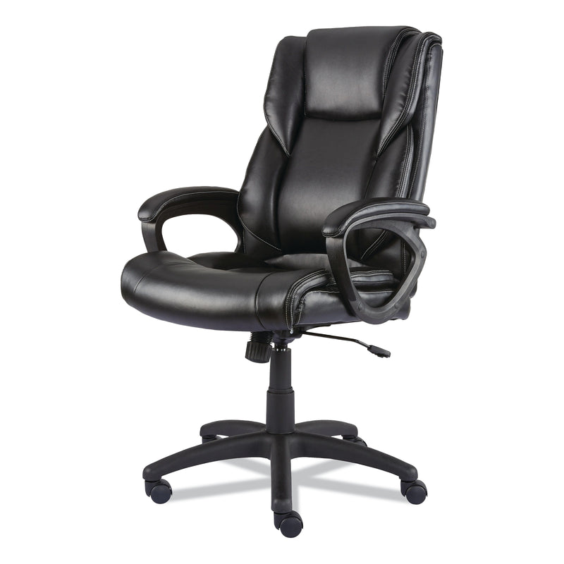 Alera Brosna Series Fixed Arm Leather Task Chair, Black (ALEBRN42B19)