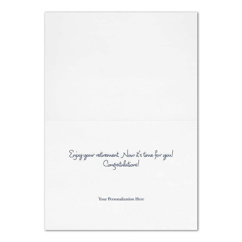 "Retirement Script" Anniversary Card w/ Silver Lined White Envelope, 25/BX
