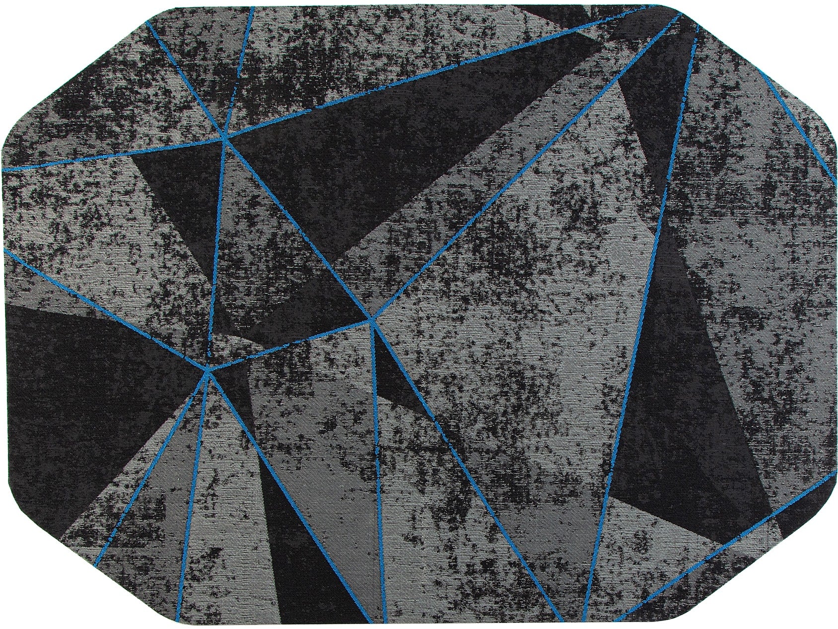 Anji Mountain Rug'd Cracked Ice Carpet & Hard Floor Gaming Chair Mat, 36" x 48", Gray/Blue (AMB9100)