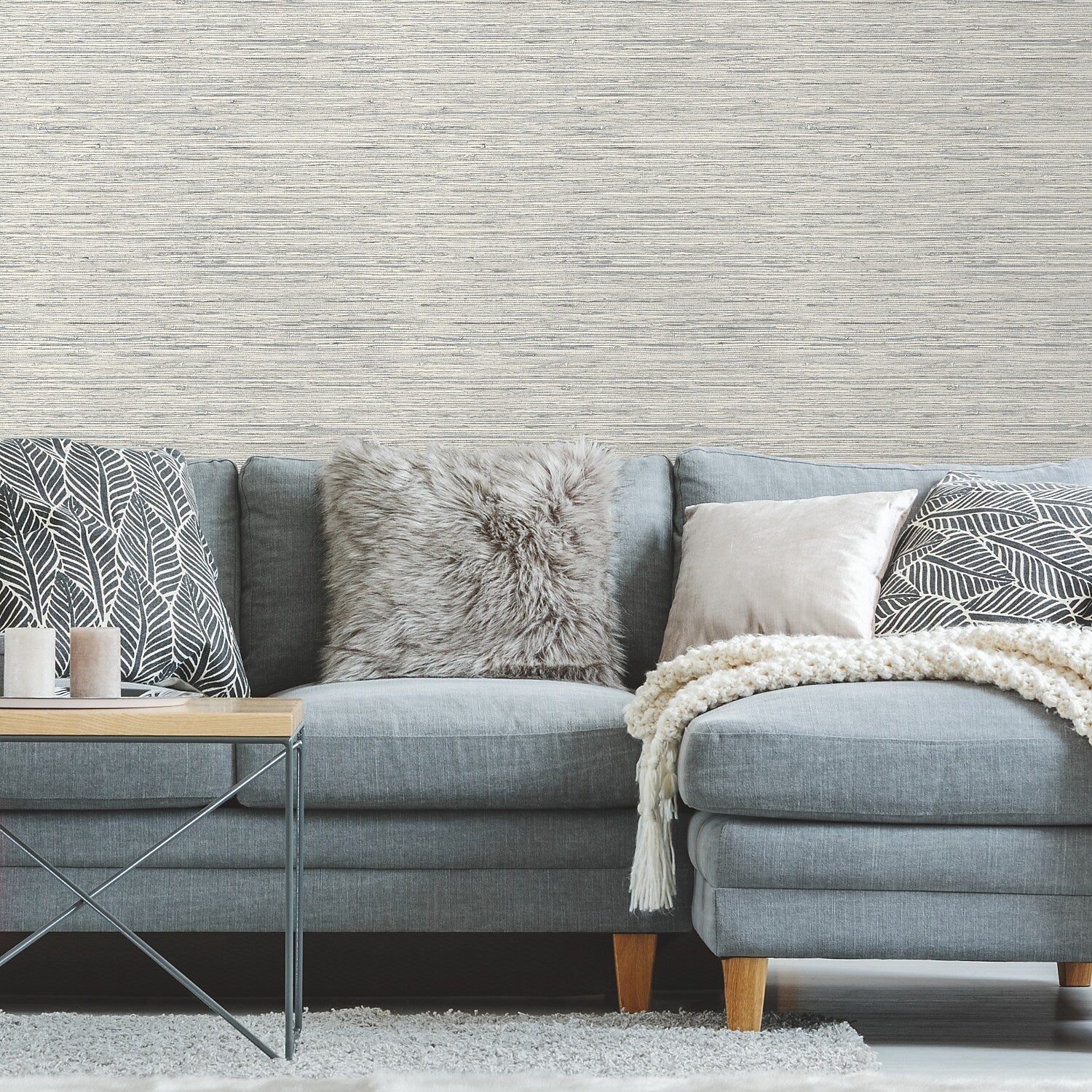 York Wallcoverings Faux Grasscloth Peel and Stick Wallpaper (RMK11078WP)