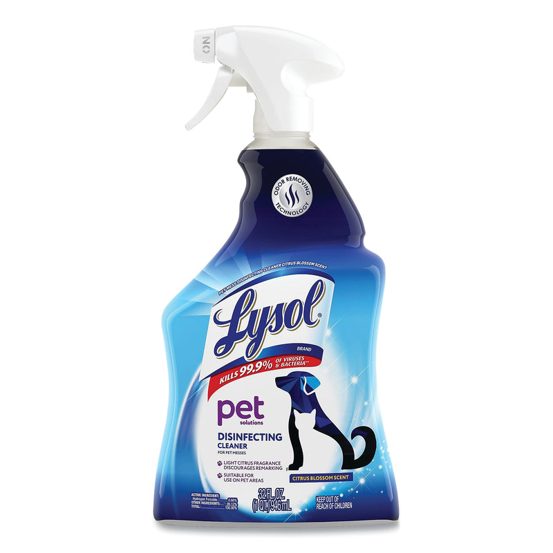 LYSOL Brand Pet Solutions Disinfecting Cleaner, Citrus Blossom, 32 oz Trigger Bottle, 9/Carton (RAC99653CT)