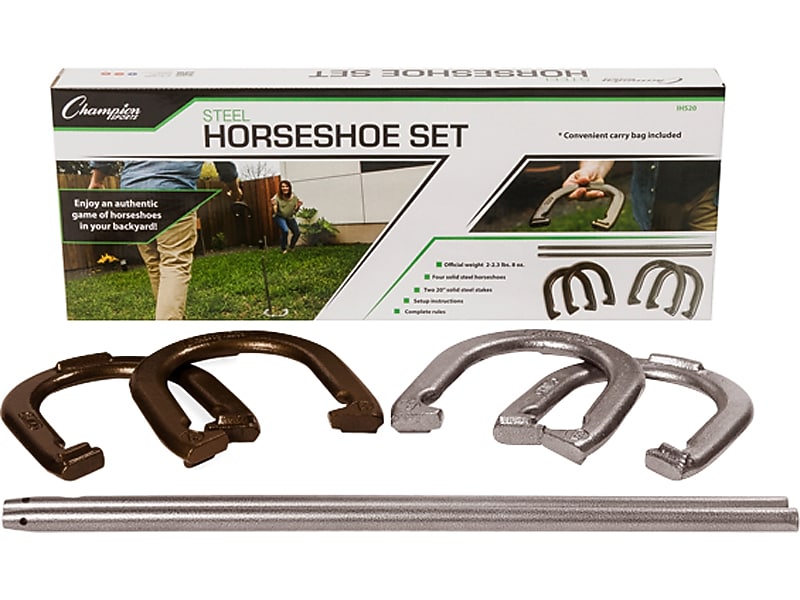Champion Sports Horseshoes Set, Silver/Bronze (IHS20)