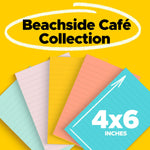 Post-it Notes, 4" x 6", Beachside Café Collection, Lined, 100 Sheet/Pad, 5 Pads/Pack (6605PKAST)