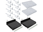 Azar 2.63" x 12" Pegboard 8-Compartment Cosmetic Tray, Black, 2/Pack (225830-8COMP-BLK-2PK)