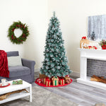 Nearly Natural 7-ft Frosted Tip British Columbia Mountain Pine Artificial Christmas Tree with 400 Clear Lights (T1852)