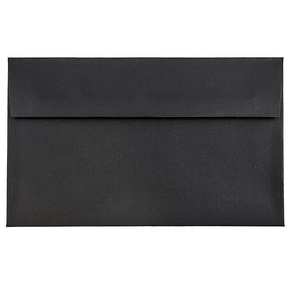 JAM Paper A10 Booklet Envelope 6" x 9 1/2", Black Linen, 100/Pack (36168d)
