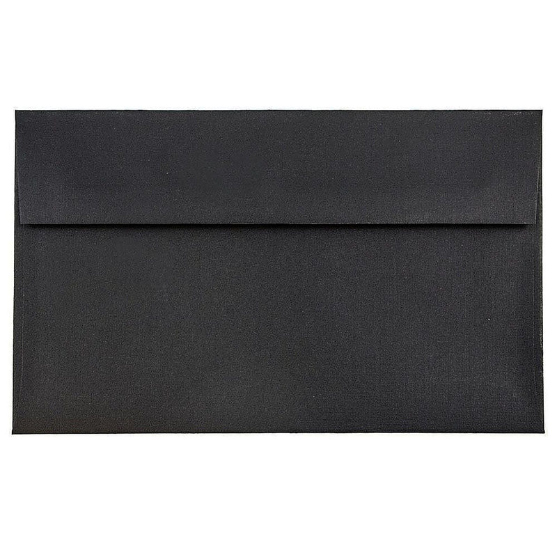 JAM Paper A10 Booklet Envelope 6" x 9 1/2", Black Linen, 100/Pack (36168d)