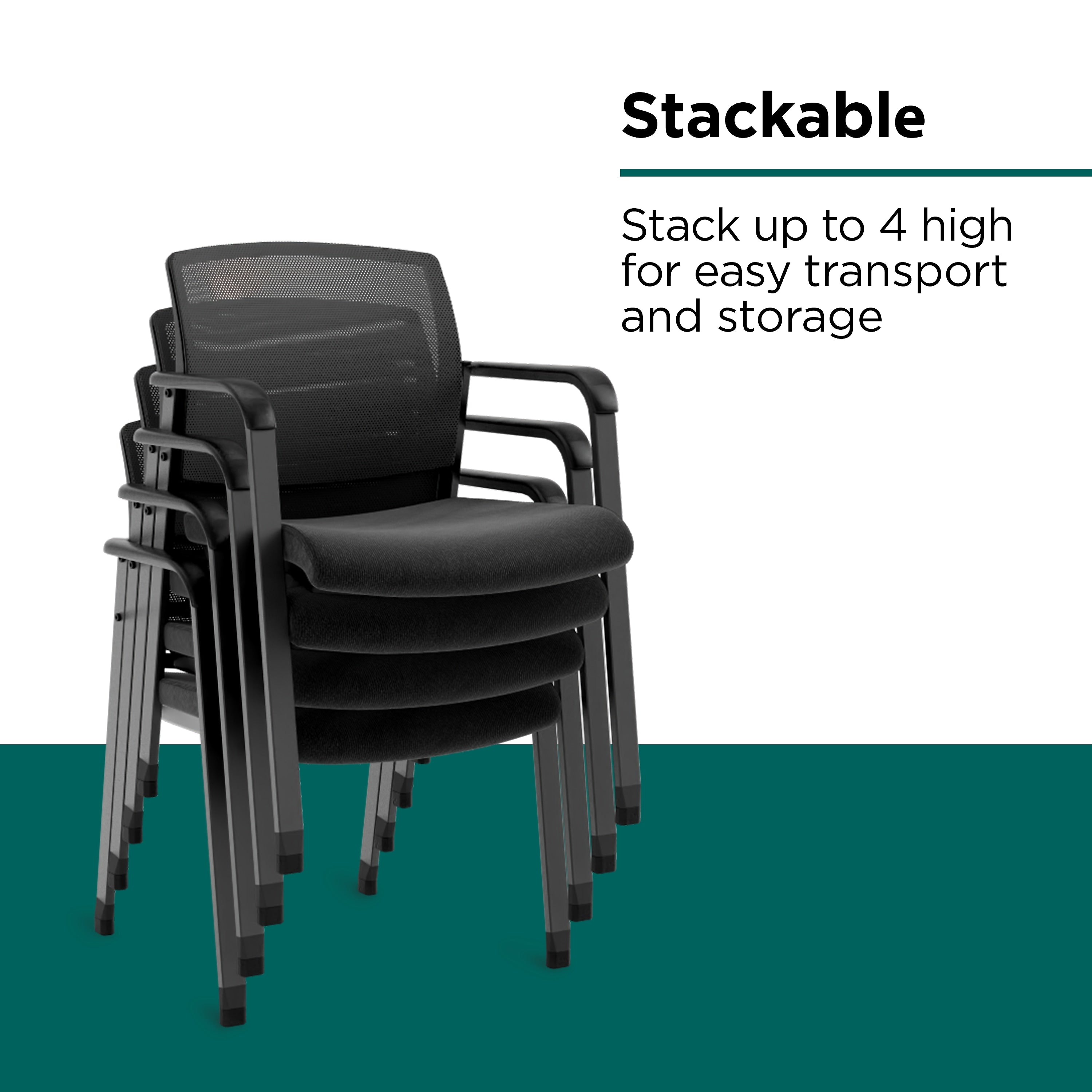 Workplace2.0™ Esler Fabric Guest Chair, Black (UN28355-CC)