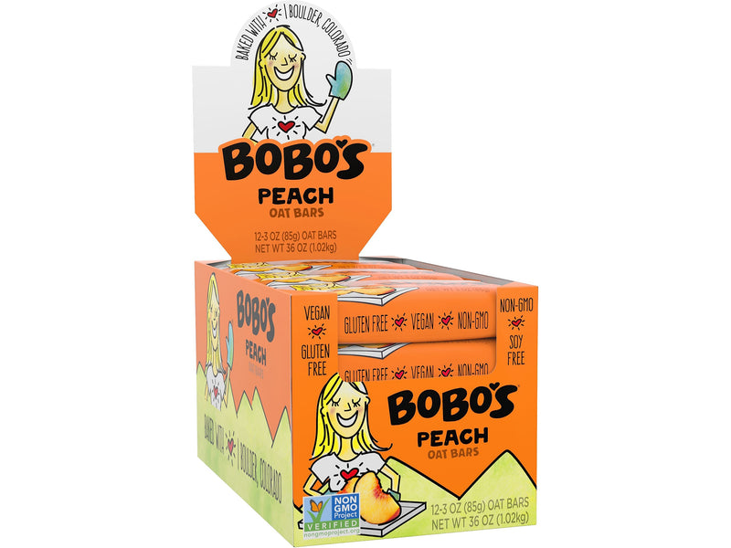 Bobo's Gluten-Free Peach Oat Bar, 36 oz., 12 Bars/Box (111-D)