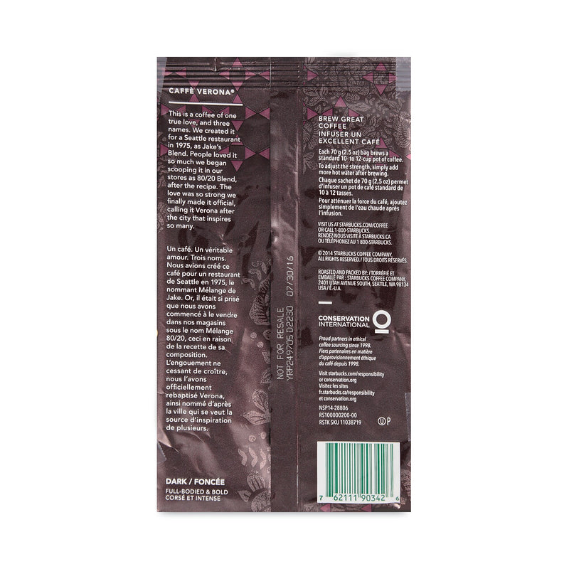 Starbucks® Coffee, Caffe Verona, 2.7 oz Packet, 72/Carton