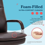 La-Z-Boy Opus Ergonomic Bonded Leather Swivel Executive Chair, Dark Brown and Chrome (CCHR10015E)