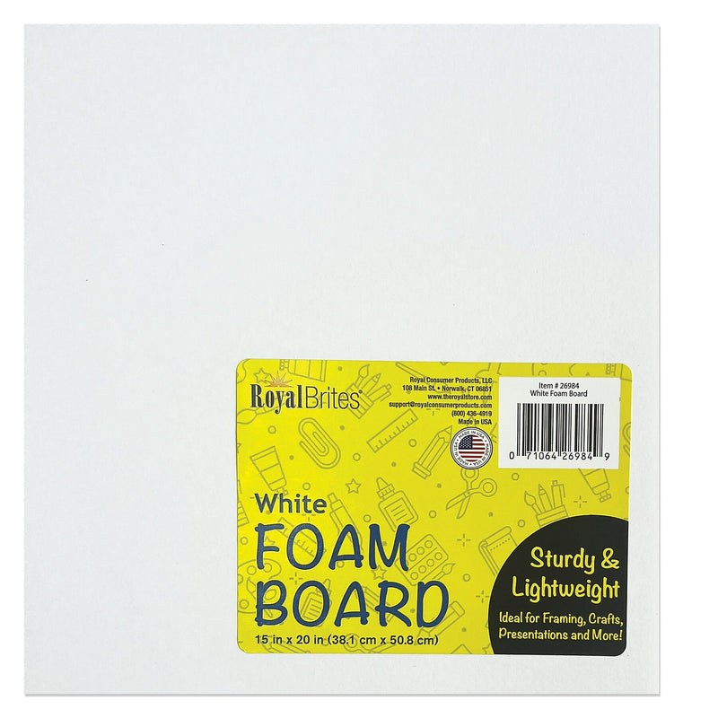 Royal Brites Foam Board,  15" x  20", 10/pk, White