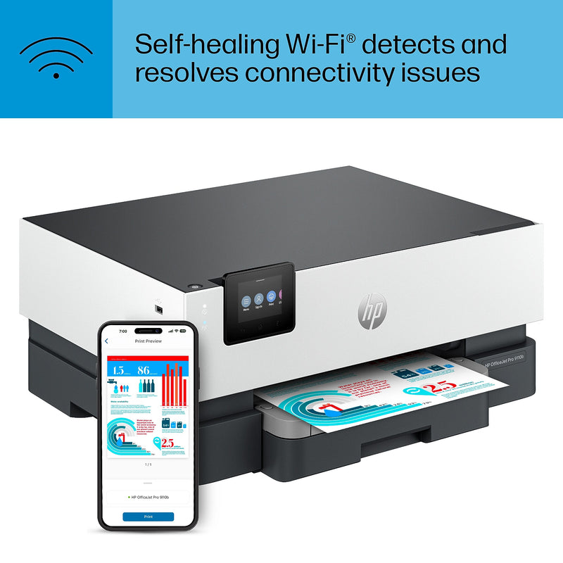 HP OfficeJet Pro 9110b Wireless Color Inkjet Printer, Print Only (5A0S1A)