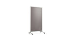 Ghent EZ Magnetic Glass Mobile Dry-Erase Whiteboard, Aluminum Frame, 75"H x 38"W (EZ1MA7538SK)