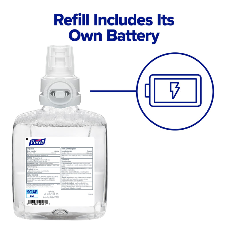 PURELL HEALTHY SOAP Foaming Hand Soap Refill for CS8 Dispenser, 1200 ml, 2/Carton (7874-02)